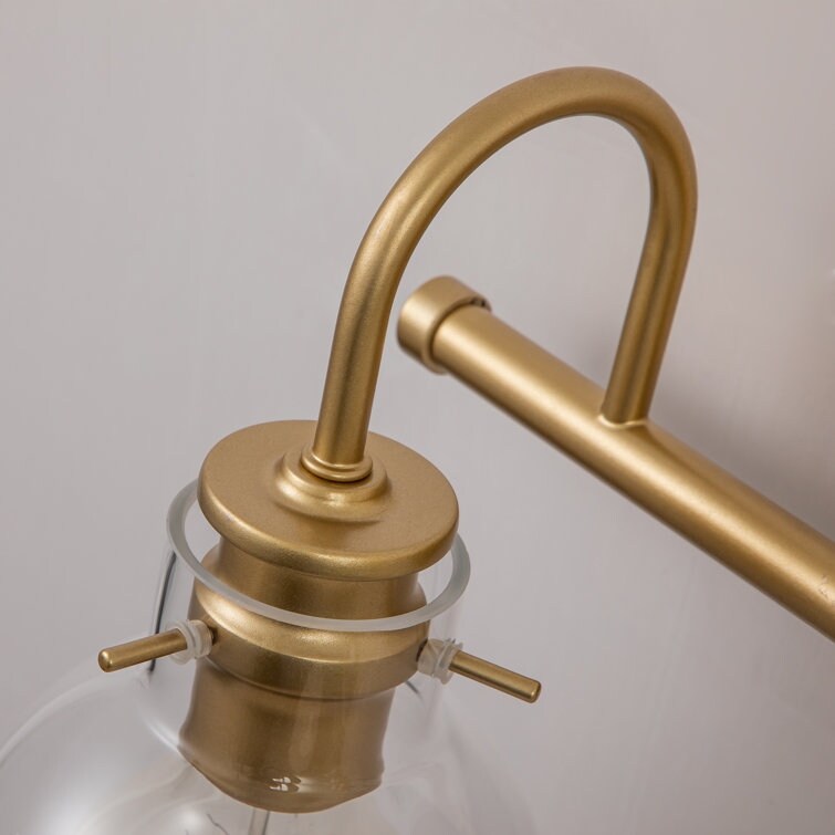 Applique murale de salle de bain à 2/3 lumières avec abat-jour en verre