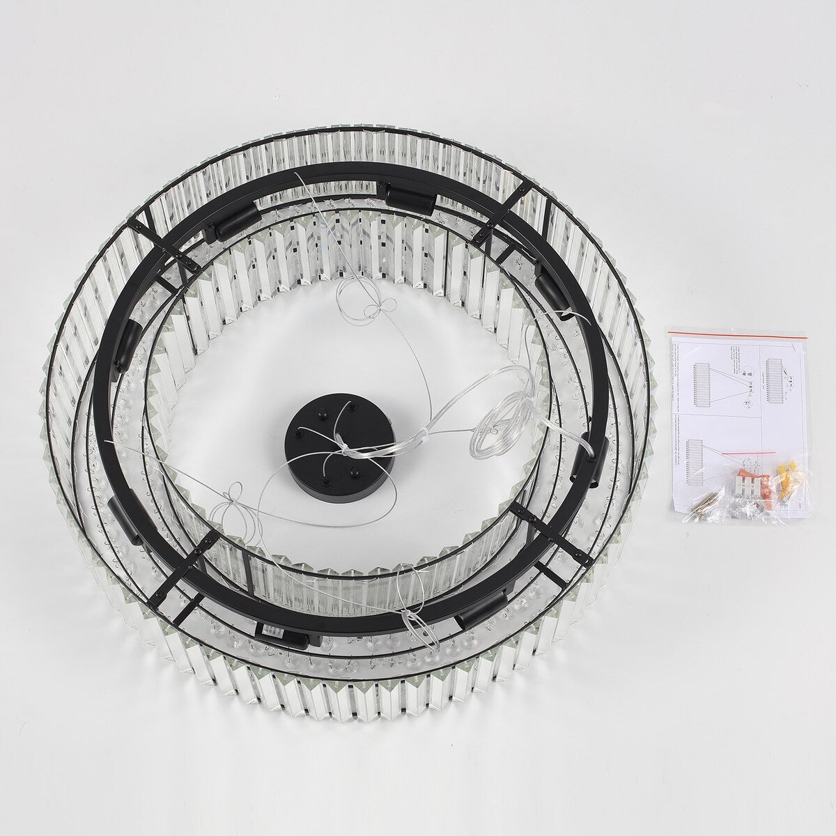Lustre de ferme de 63 cm à 8 lumières, lustre en cristal, lustre tambour pour salle à manger, salon, chambre à coucher, cuisine