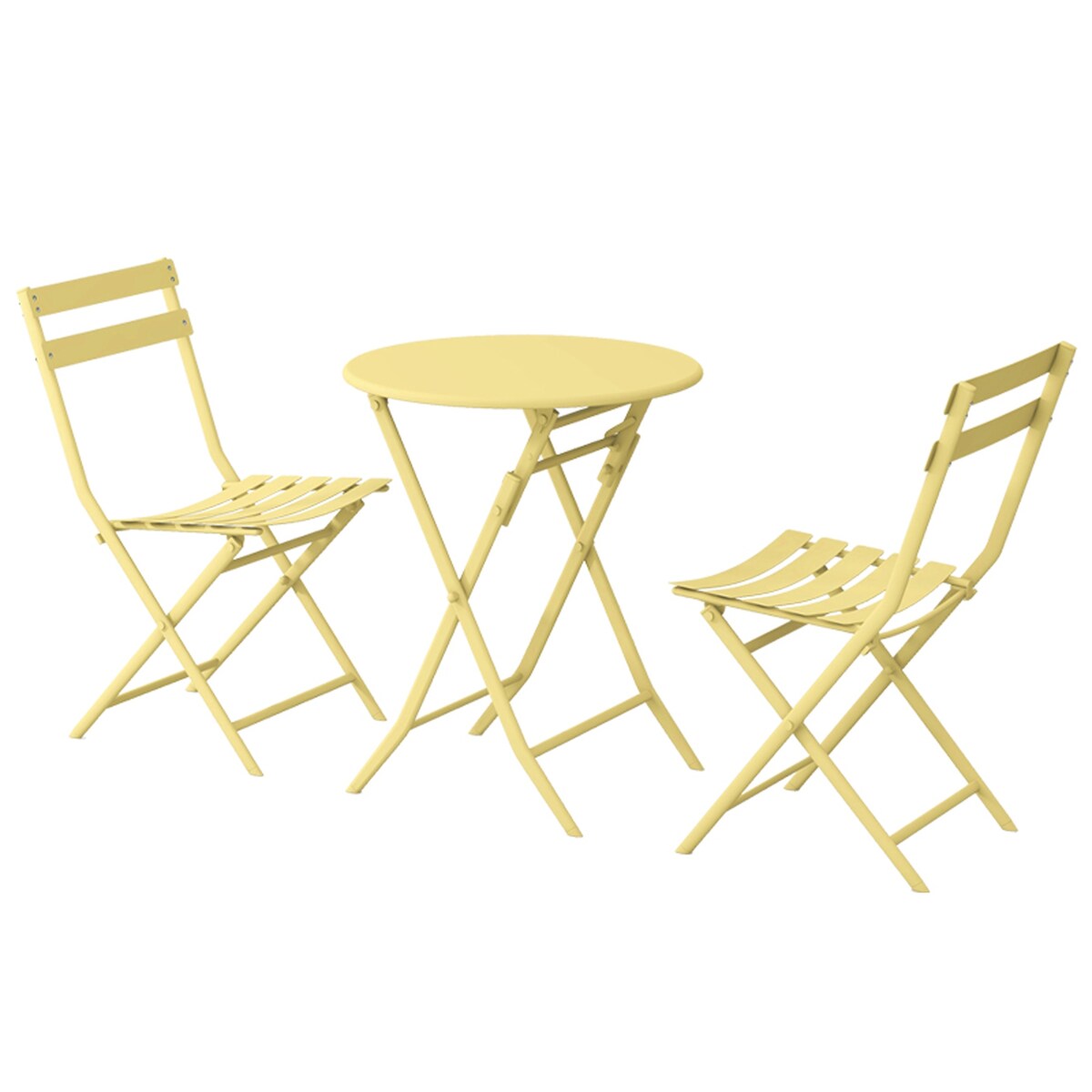 Ensemble bistro minimaliste de patio 3 pièces avec table ronde pliable et chaises - Ensemble bistro de patio 3 pièces