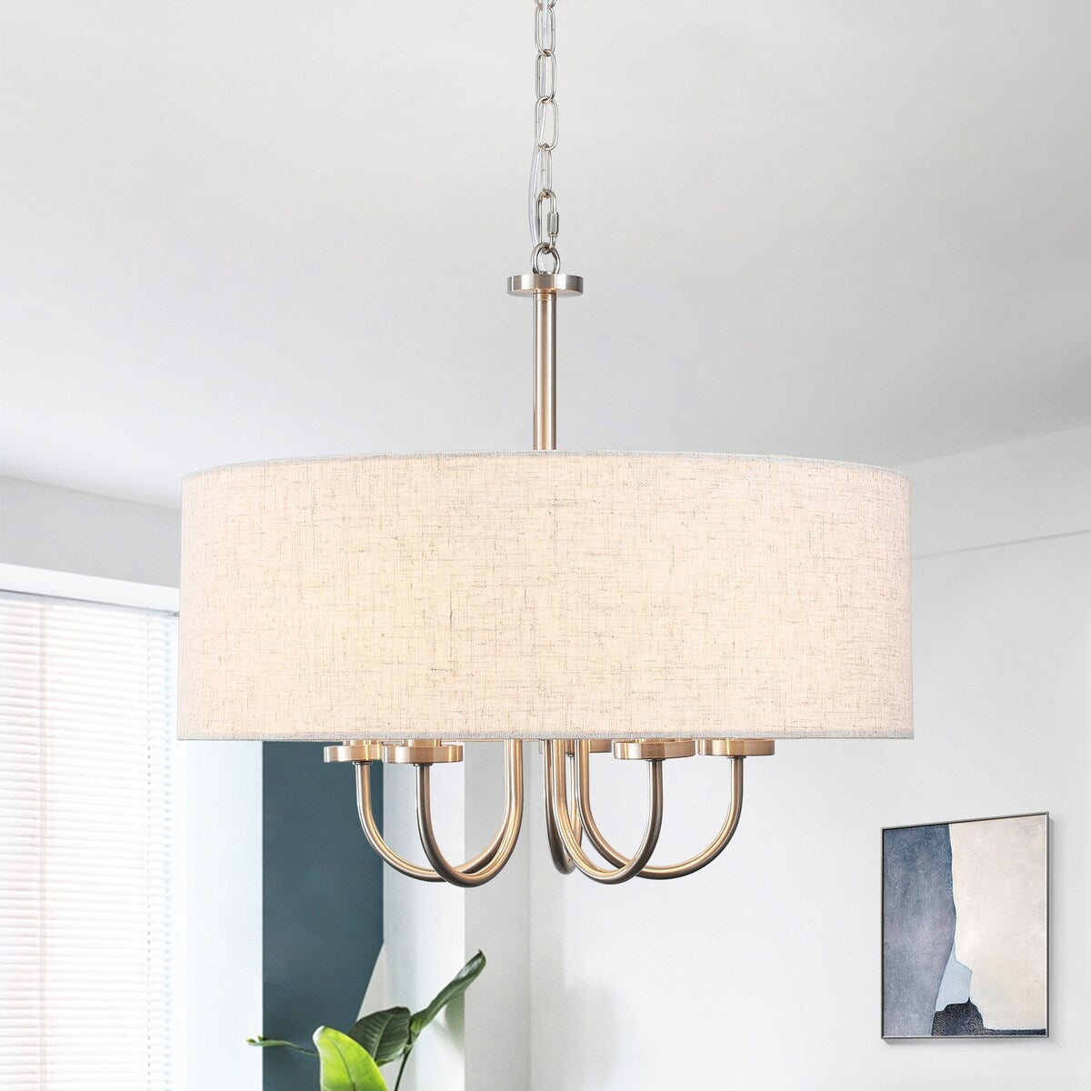 Plafonnier semi-encastré moderne à 5 lampes pour salle à manger, chambre à coucher, salon - N/A