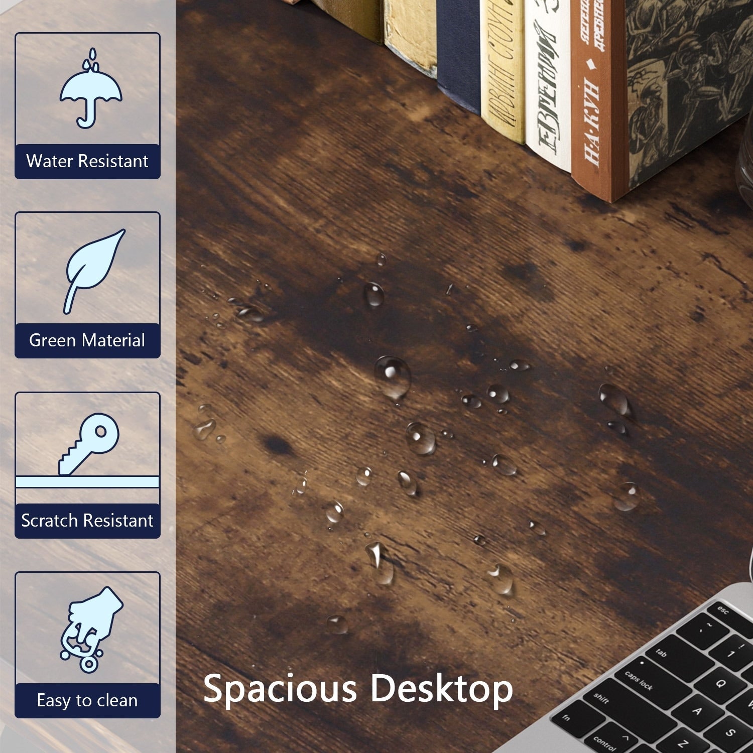 Bureau d'ordinateur robuste 55 pouces, bureau de bureau