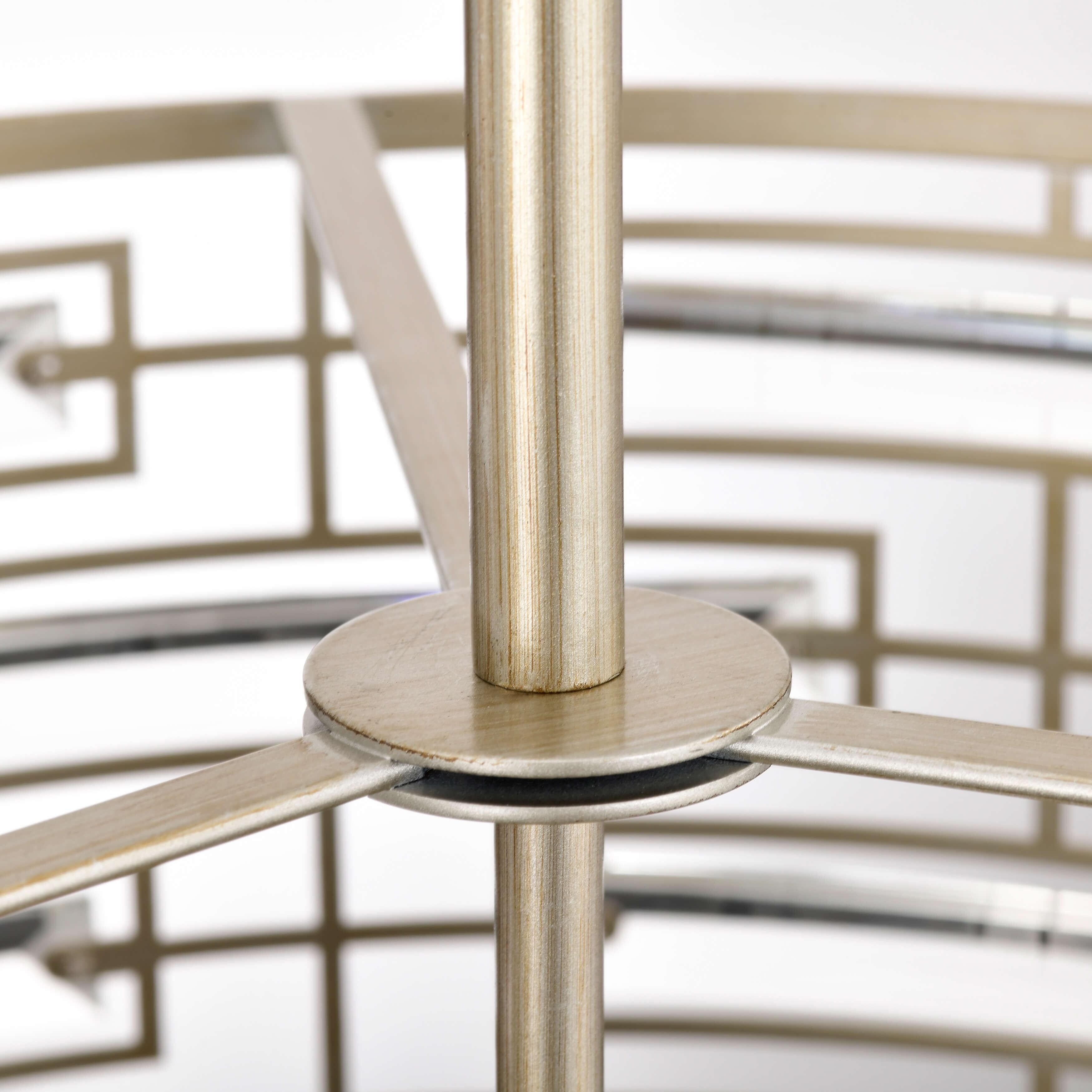 Lustre à abat-jour tambour Anita avec prisme en verre transparent