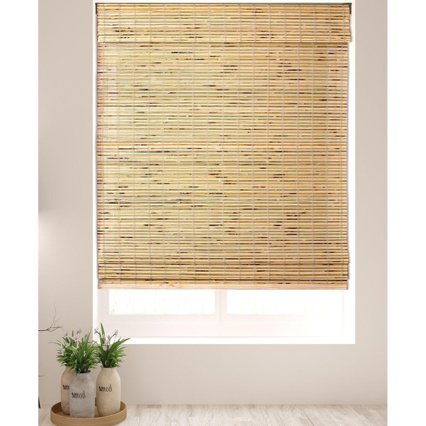 Stores romains en bambou Arlo Blinds Petite Rustique, hauteur 74 pouces