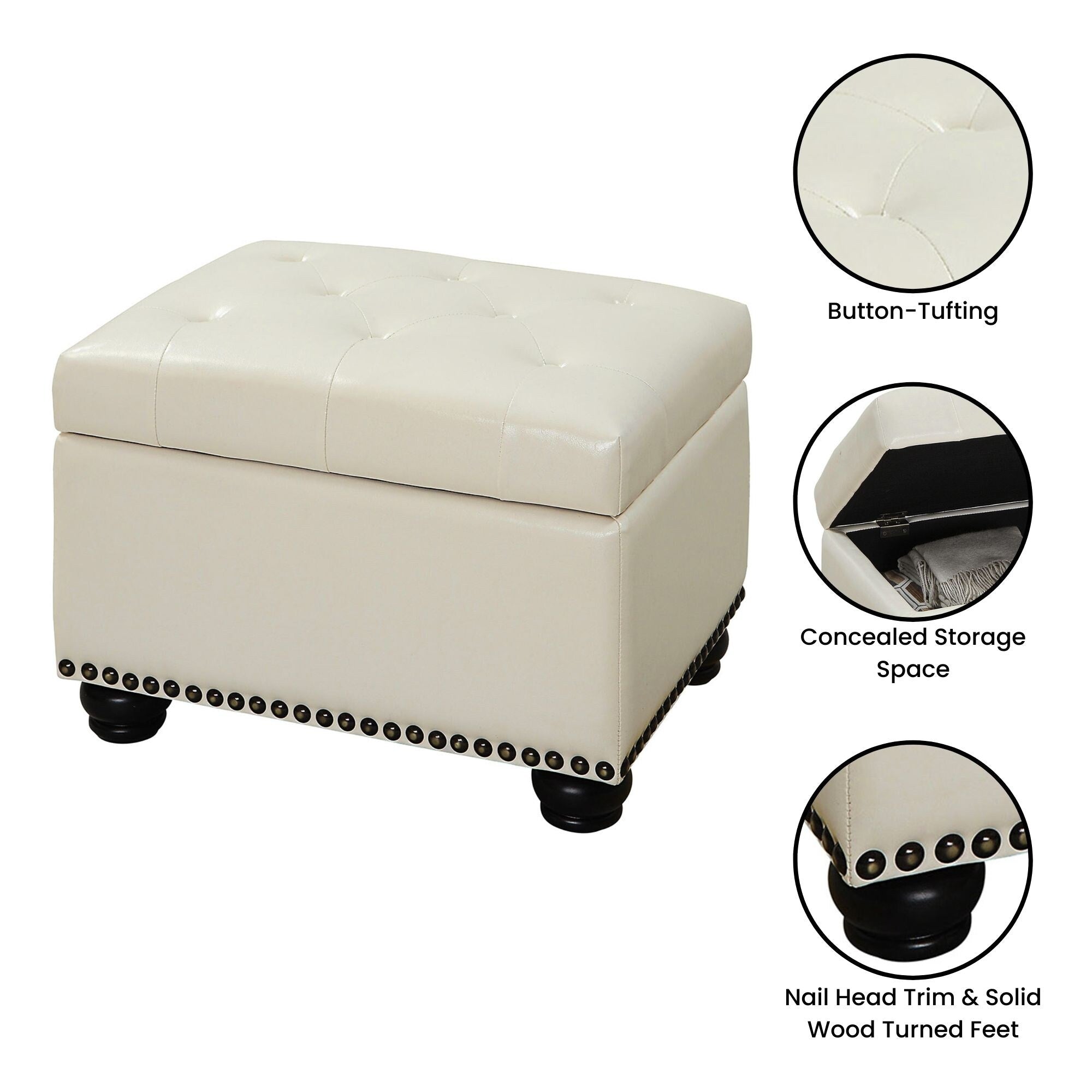 Pouf de rangement Convenience Concepts Designs4Comfort 5th Avenue