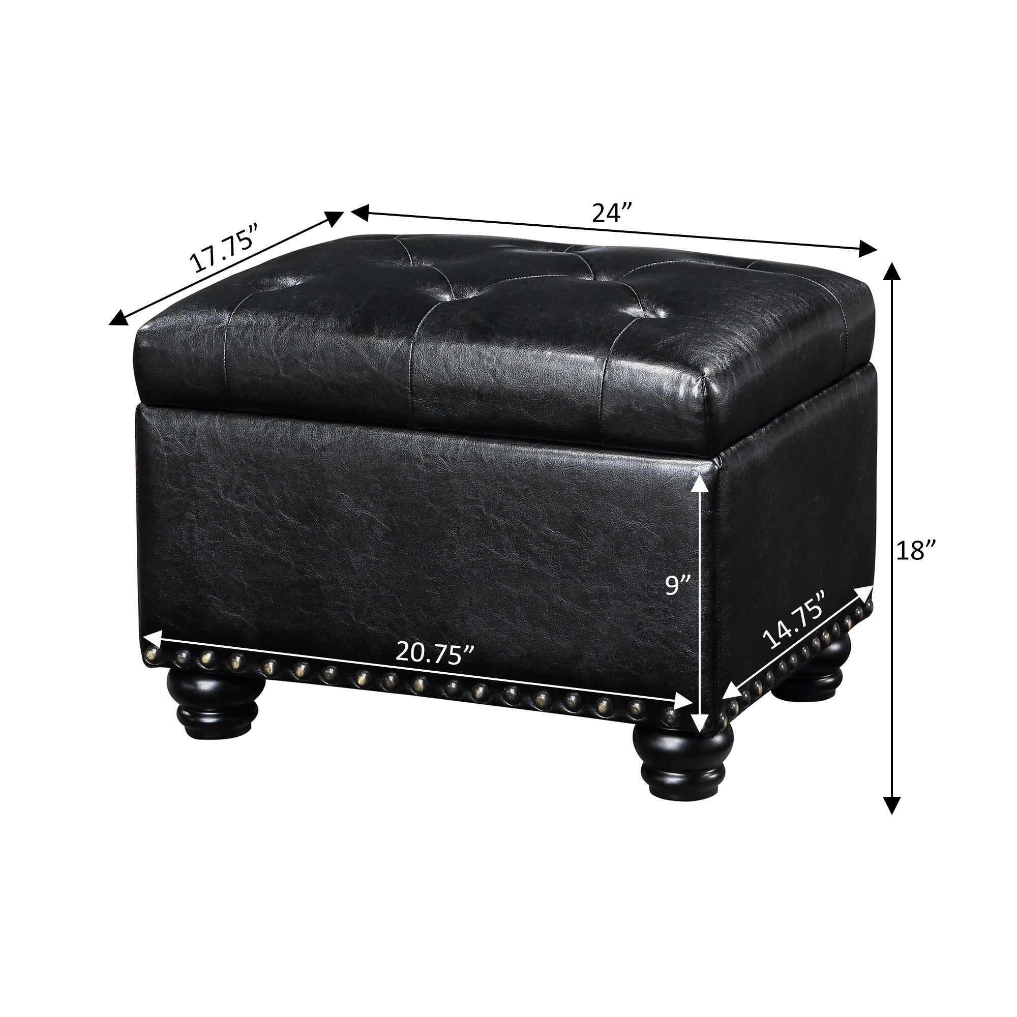 Pouf de rangement Convenience Concepts Designs4Comfort 5th Avenue