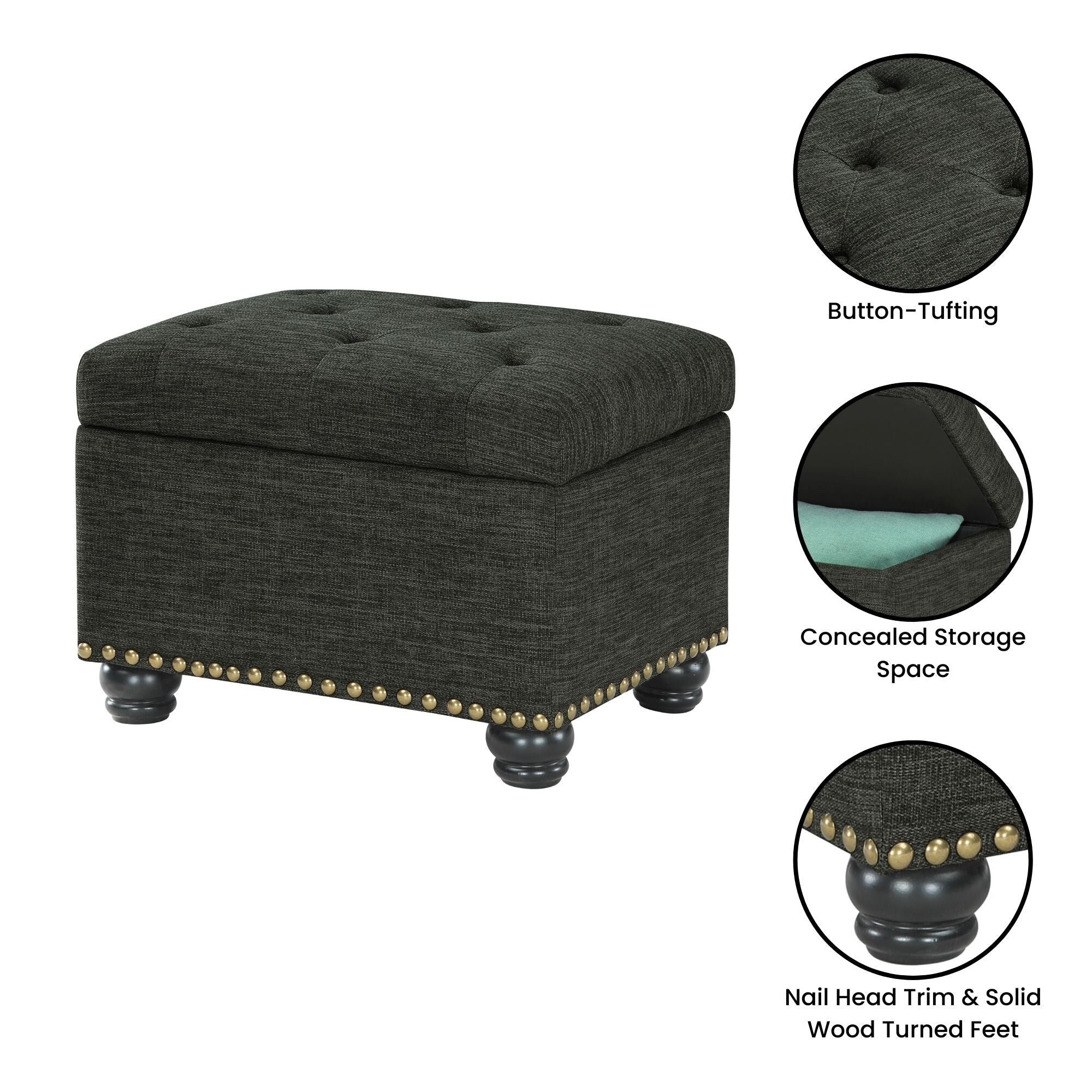 Pouf de rangement Convenience Concepts Designs4Comfort 5th Avenue