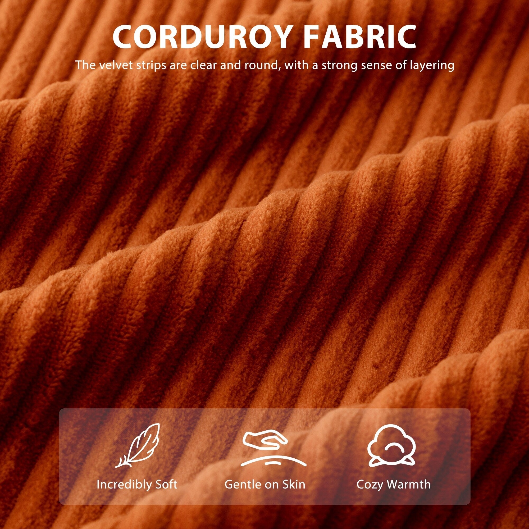 Canapé pouf rembourré en velours côtelé et mousse à mémoire de forme avec pouf - 48,4 L x 67,7 l x 24,4 H