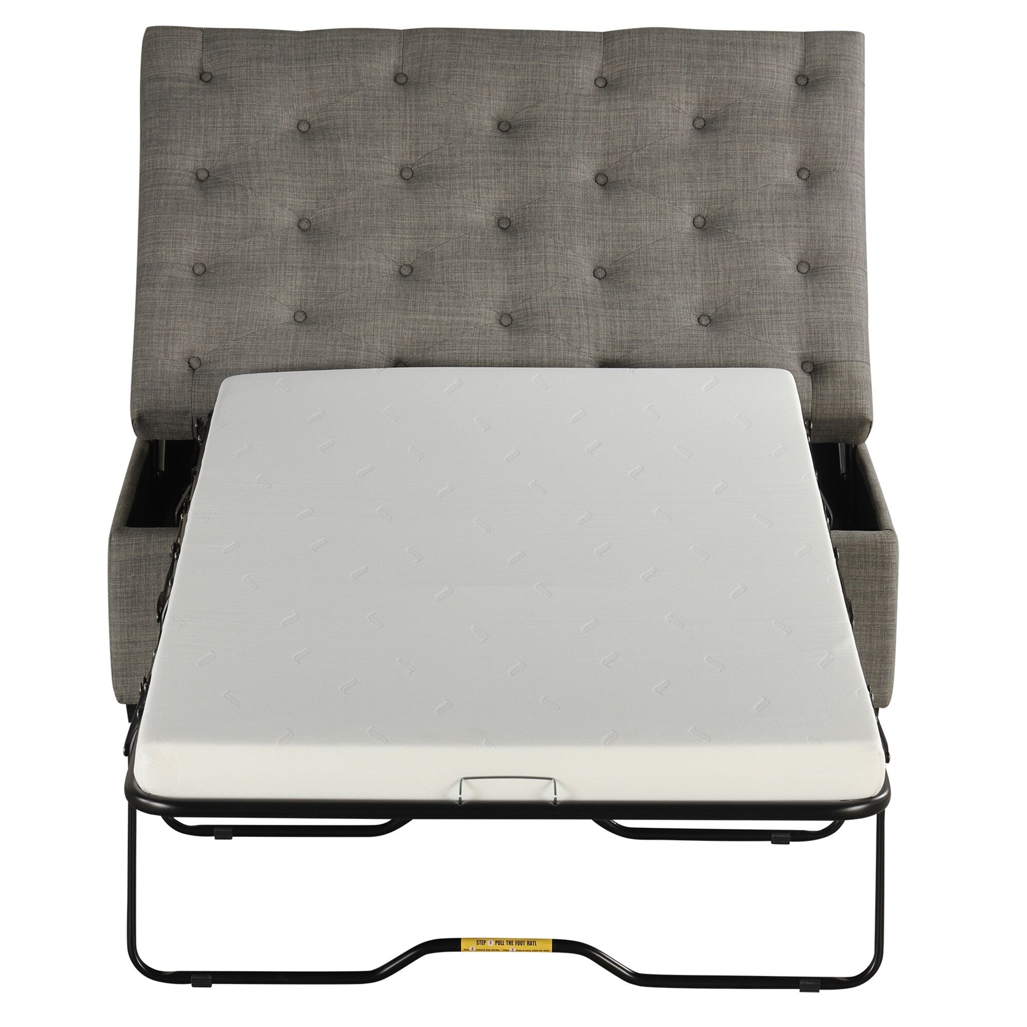 Canapé-lit pliant, ottoman de 49,6 pouces avec un canapé-lit pliant, canapé-lit ottoman convertible avec matelas à mémoire de forme et design capitonné