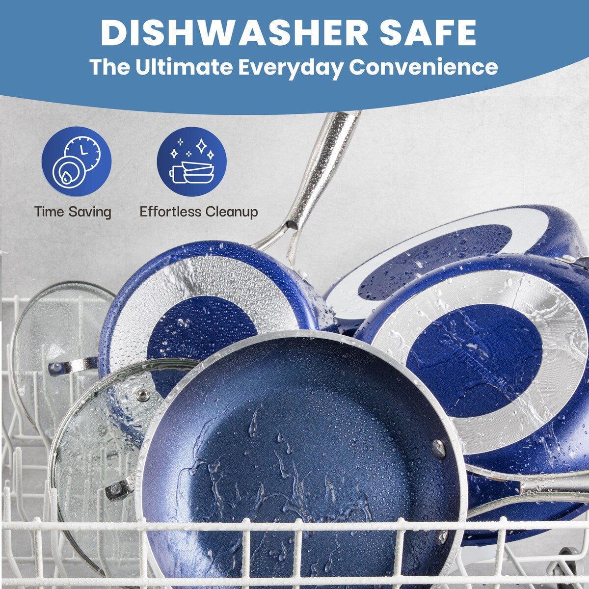 Batterie de cuisine antiadhésive Granitestone Blue 20 pièces