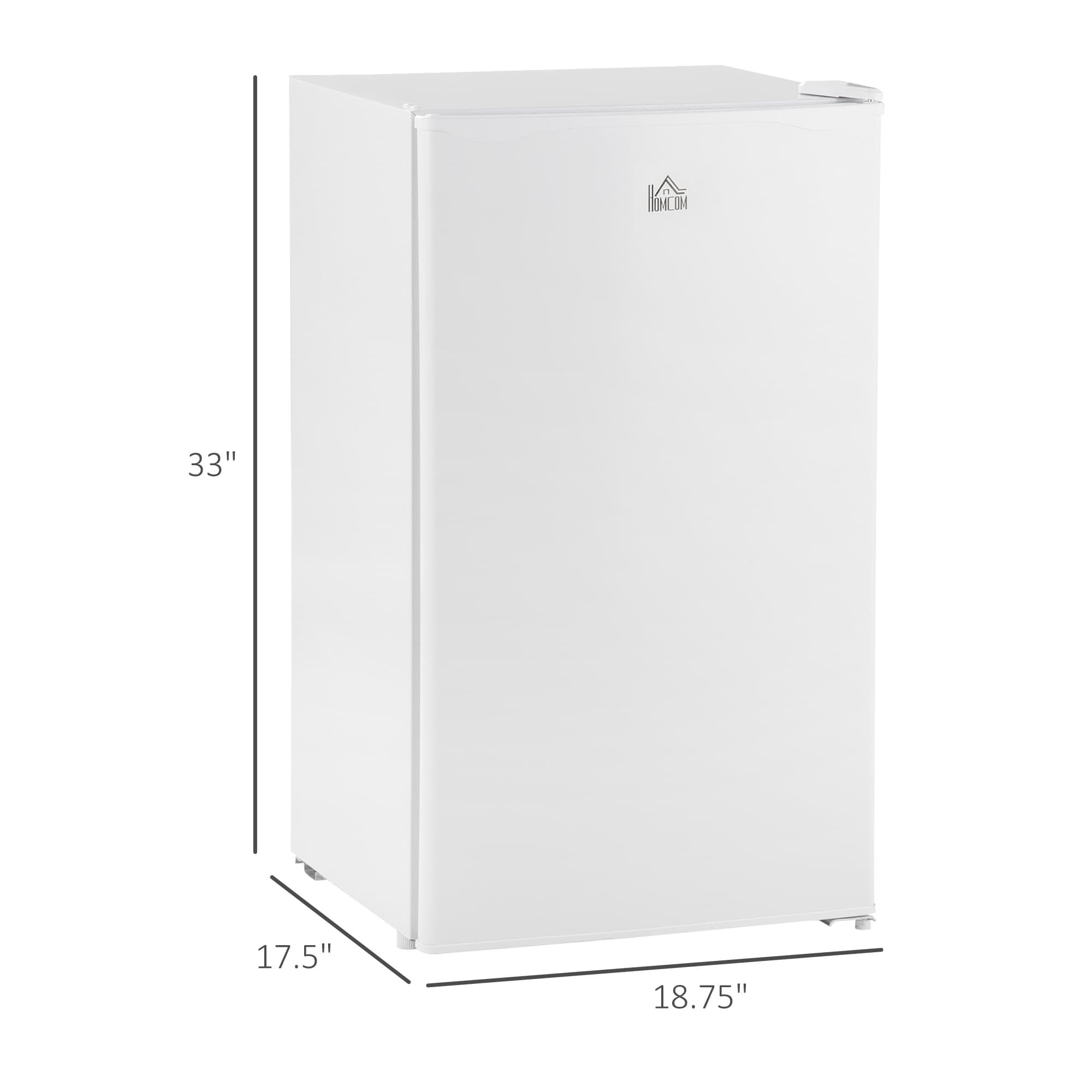 Mini-réfrigérateur compact HOMCOM de 3,2 pi³ avec congélateur, porte simple et thermostat réglable pour chambre à coucher