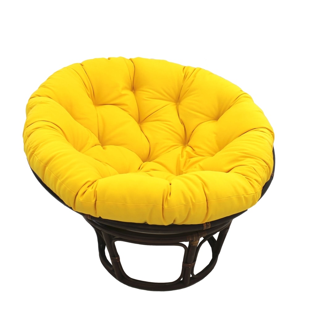 Chaise Papasan Bali en rotin de 42 pouces avec coussin en sergé