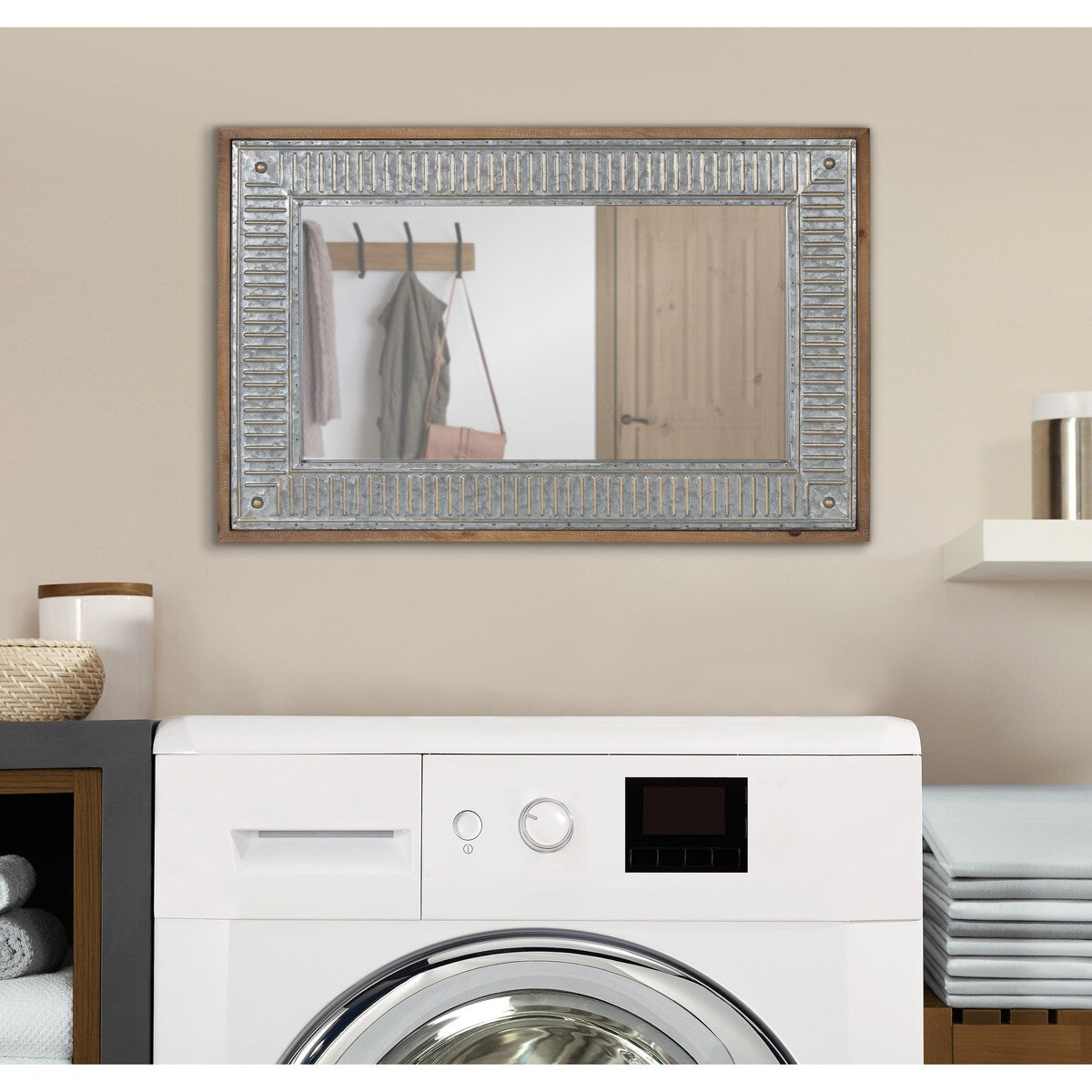 Miroir mural en bois et métal Kate et Laurel Deely