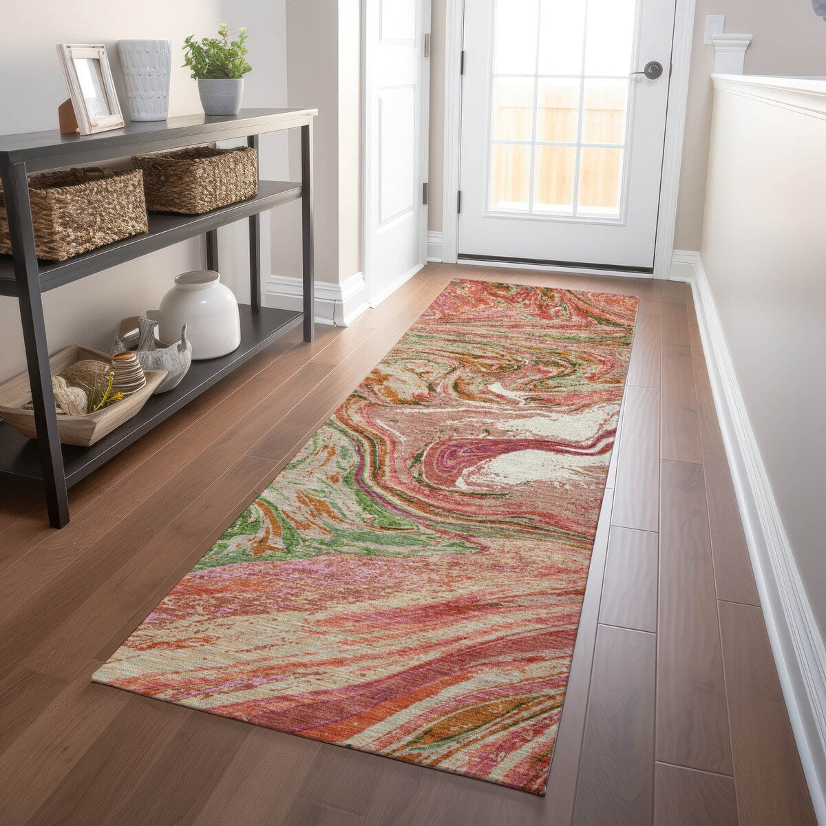 Tapis Chantille à motifs abstraits, lavable en machine, pour intérieur et extérieur