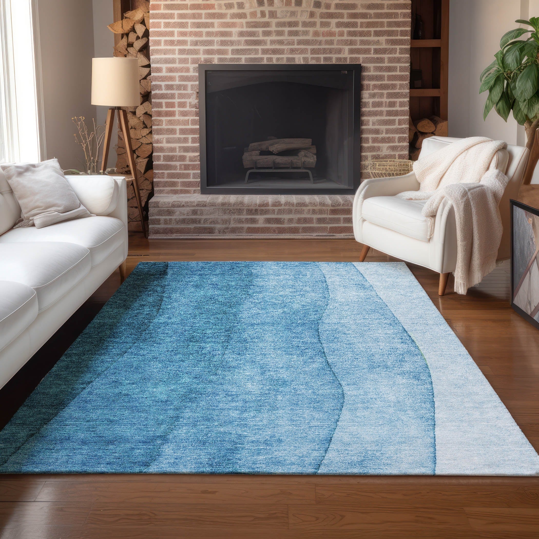 Tapis Chantille contemporain ombré lavable en machine pour intérieur/extérieur