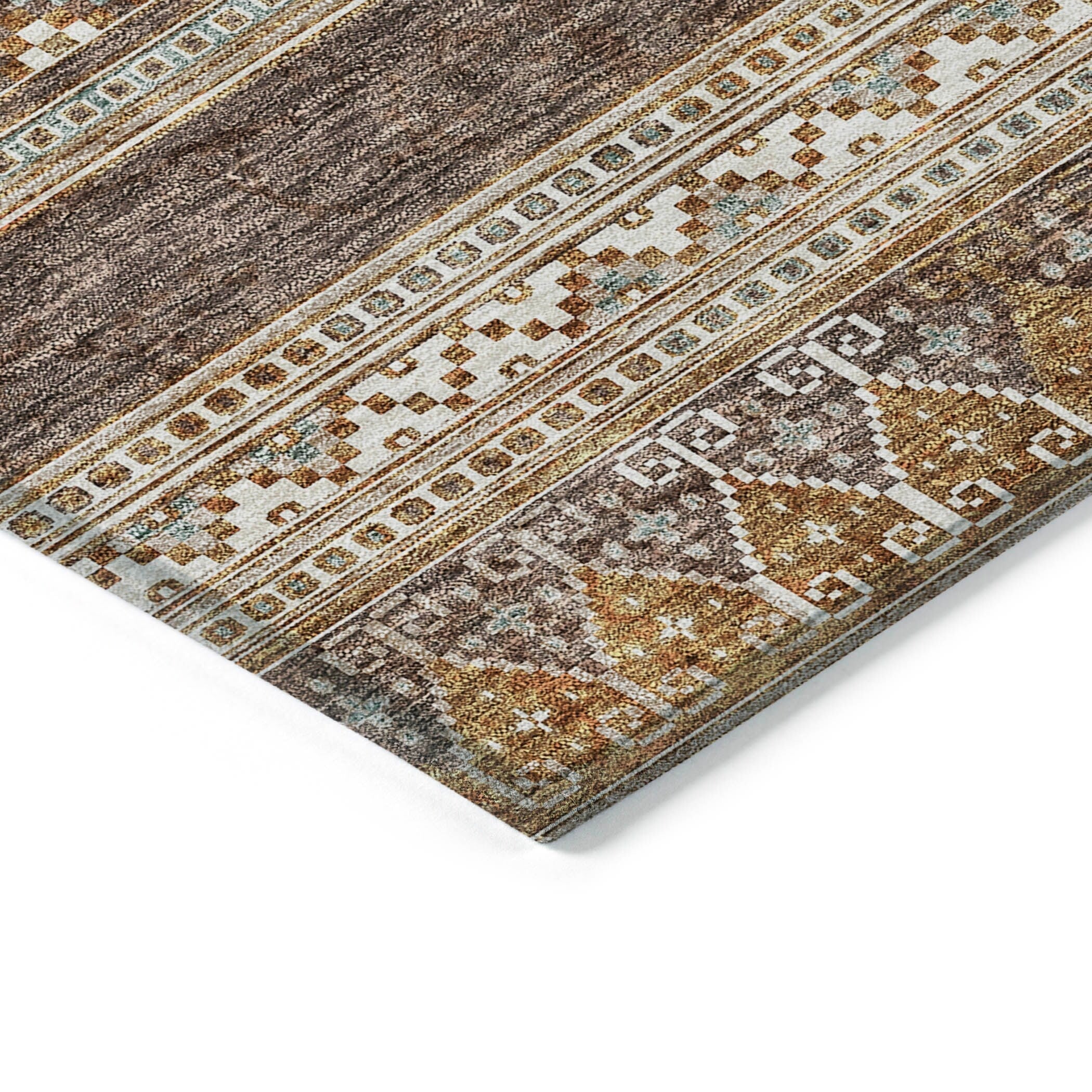 Tapis Chantille tribal bohème lavable en machine pour intérieur/extérieur