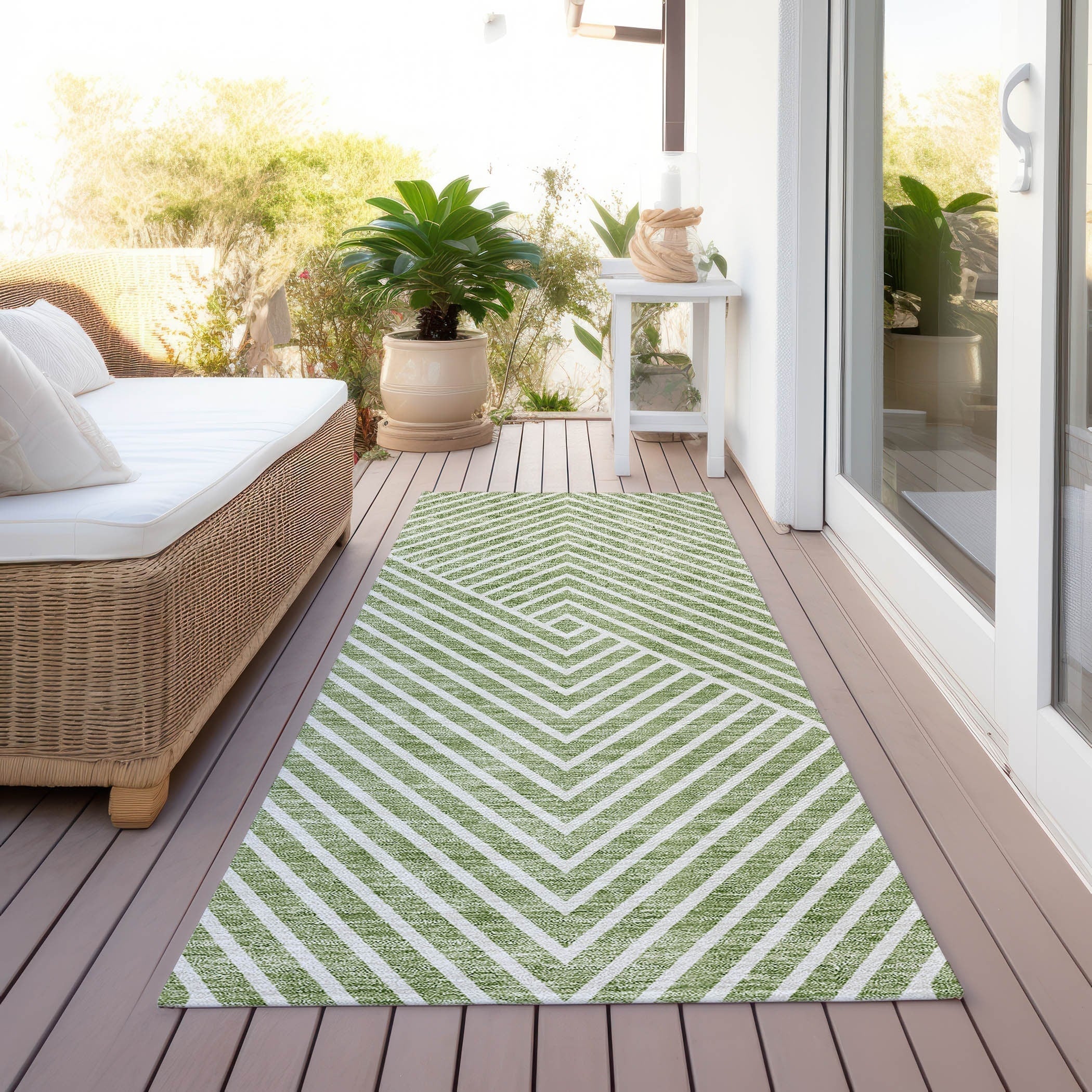 Tapis Chantille géométrique moderne lavable en machine pour intérieur/extérieur