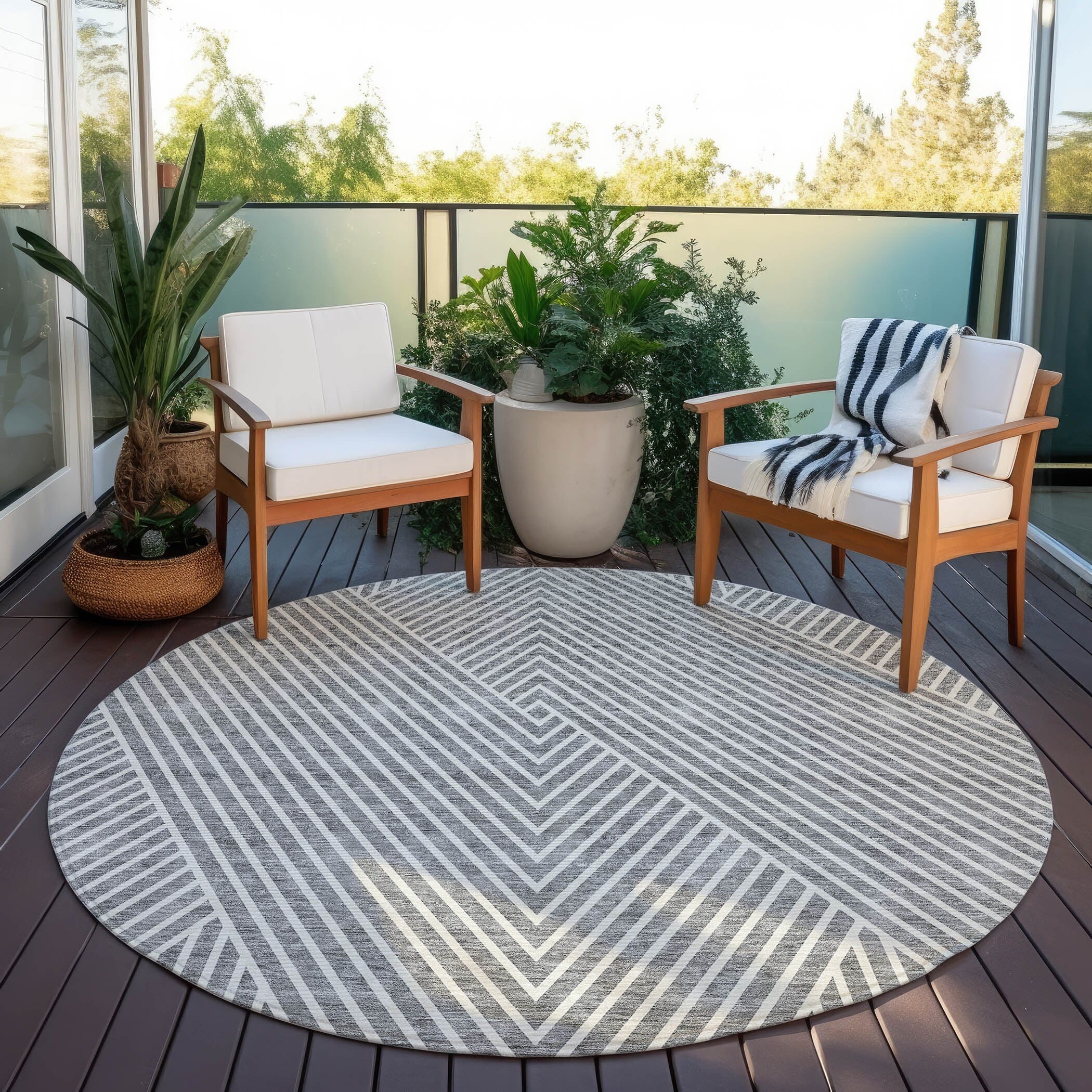 Tapis Chantille géométrique moderne lavable en machine pour intérieur/extérieur