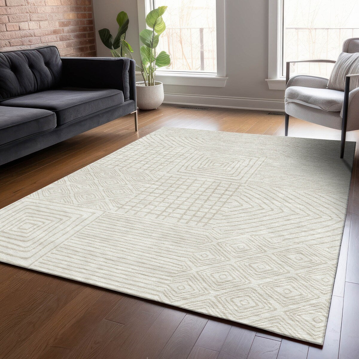 Tapis moderne en mosaïque Chantille lavable en machine pour intérieur/extérieur