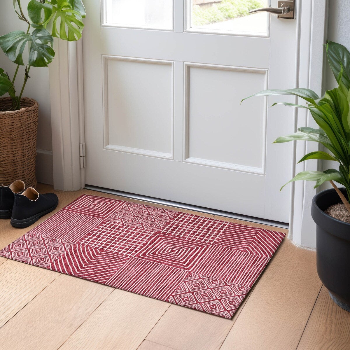 Tapis moderne en mosaïque Chantille lavable en machine pour intérieur/extérieur