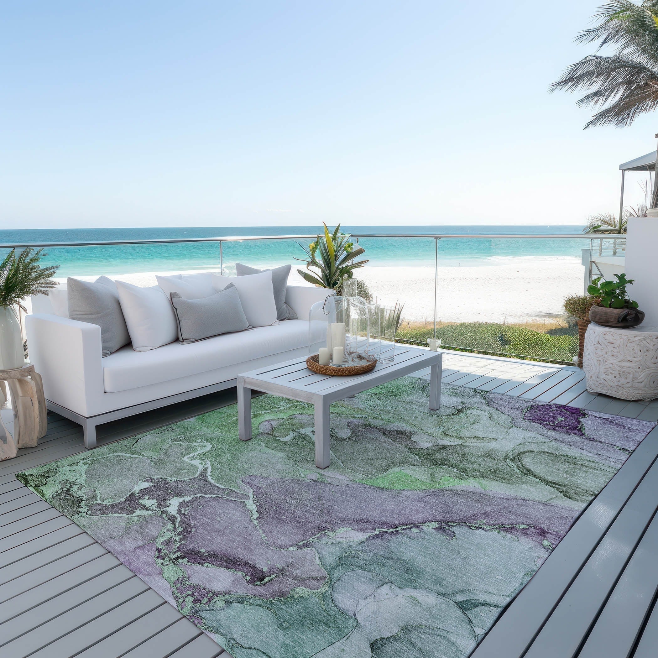 Tapis Chantille aquarelle lavable en machine pour intérieur/extérieur