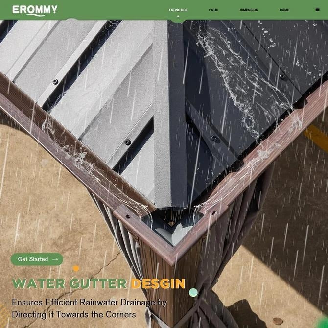 Tonnelle d'extérieur à toit rigide avec double toit en acier galvanisé et cadre en aluminium, pergola extérieure avec rideaux et filets haut de gamme