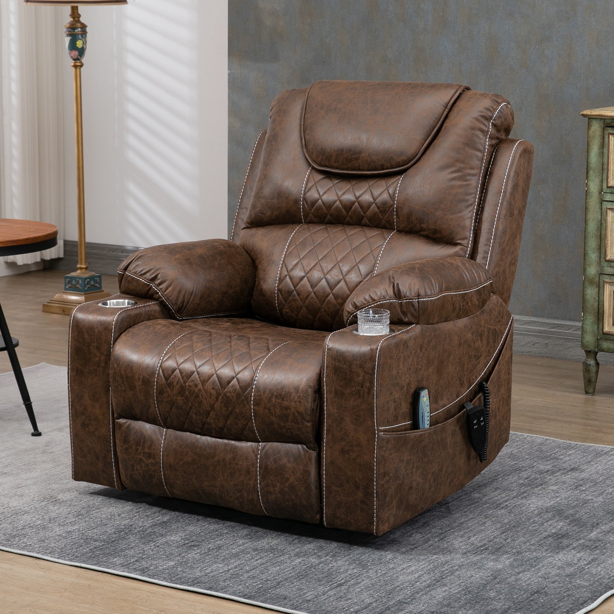 Fauteuil inclinable électrique surdimensionné à 180°, à double moteur et à commande indépendante, modèle phare amélioré