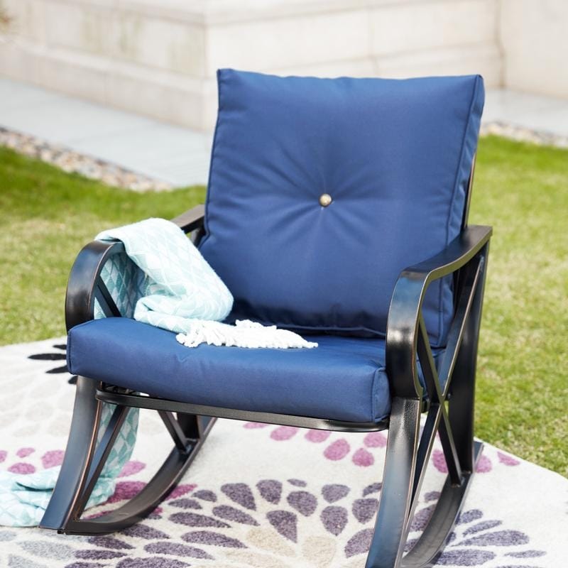 Ensemble de conversation à bascule d'extérieur PATIO FESTIVAL 3 pièces avec coussins