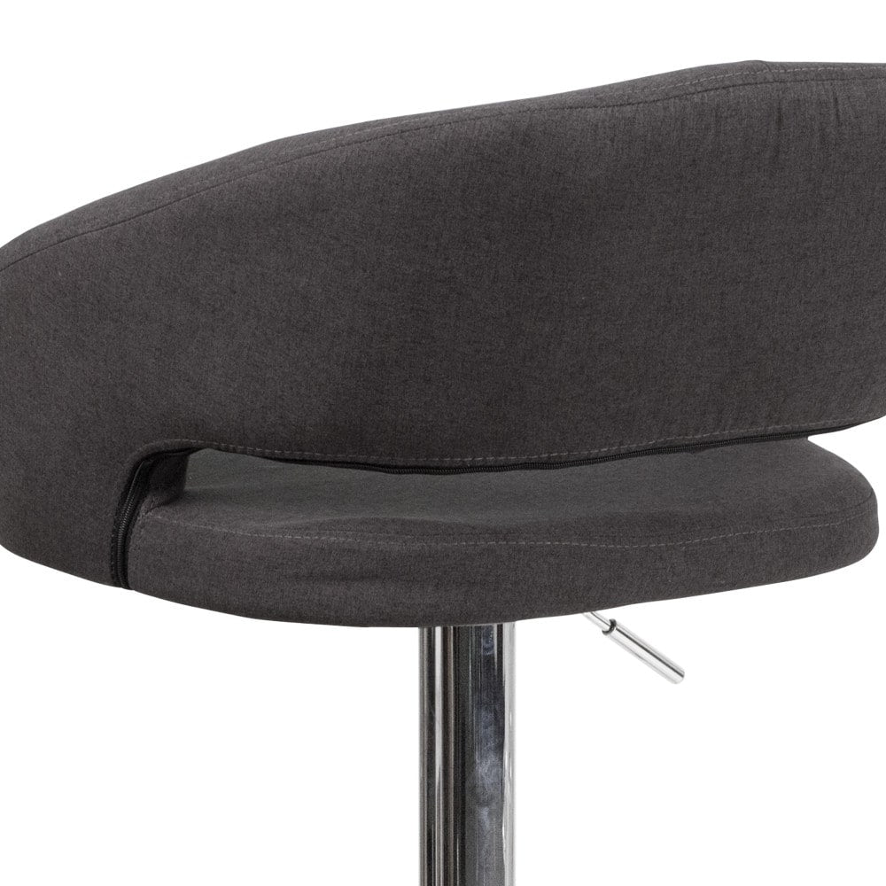 Tabouret de bar moderne rembourré à hauteur réglable avec dossier arrondi