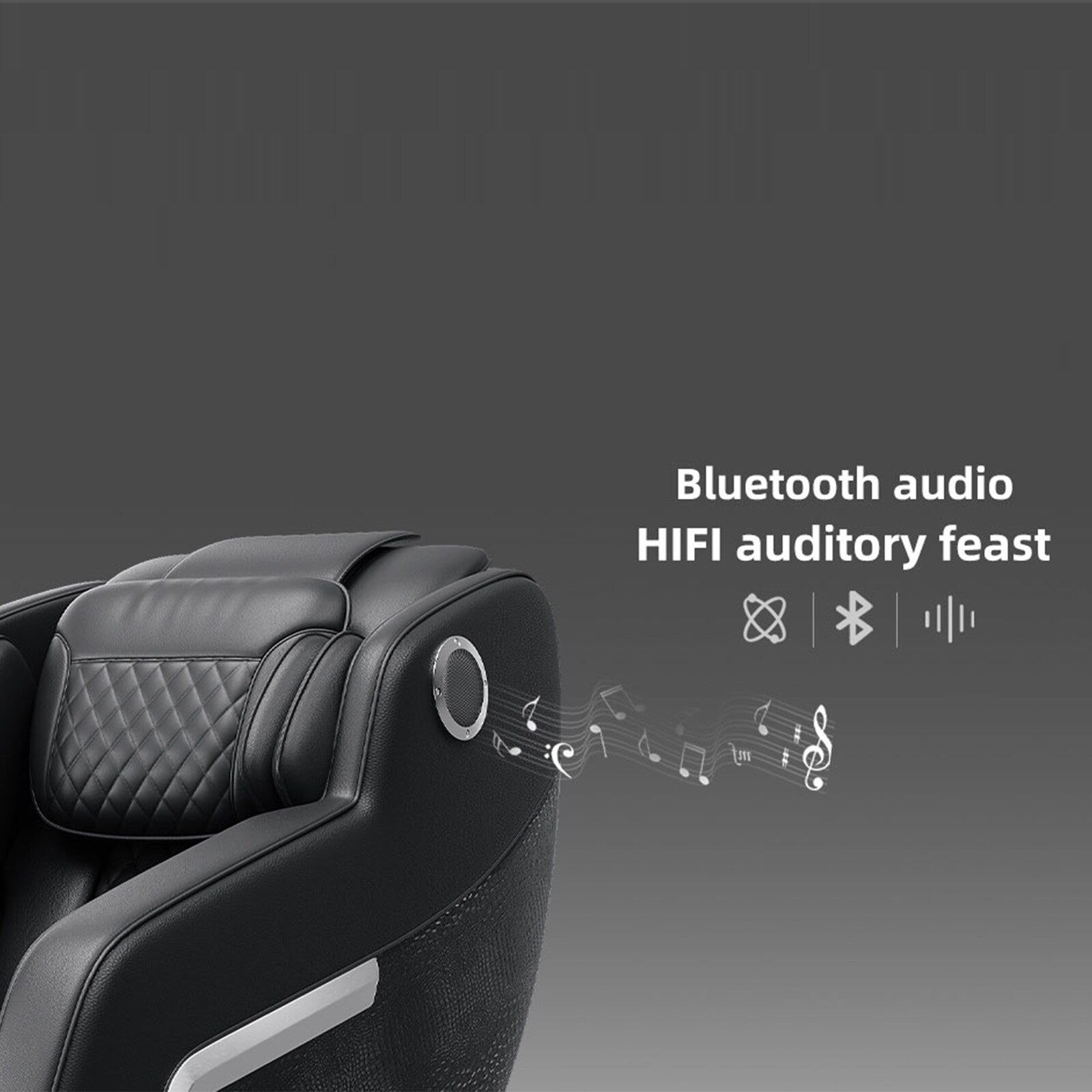 Fauteuil inclinable de massage à gravité zéro avec massage complet du corps, chauffage et audio Bluetooth intégré