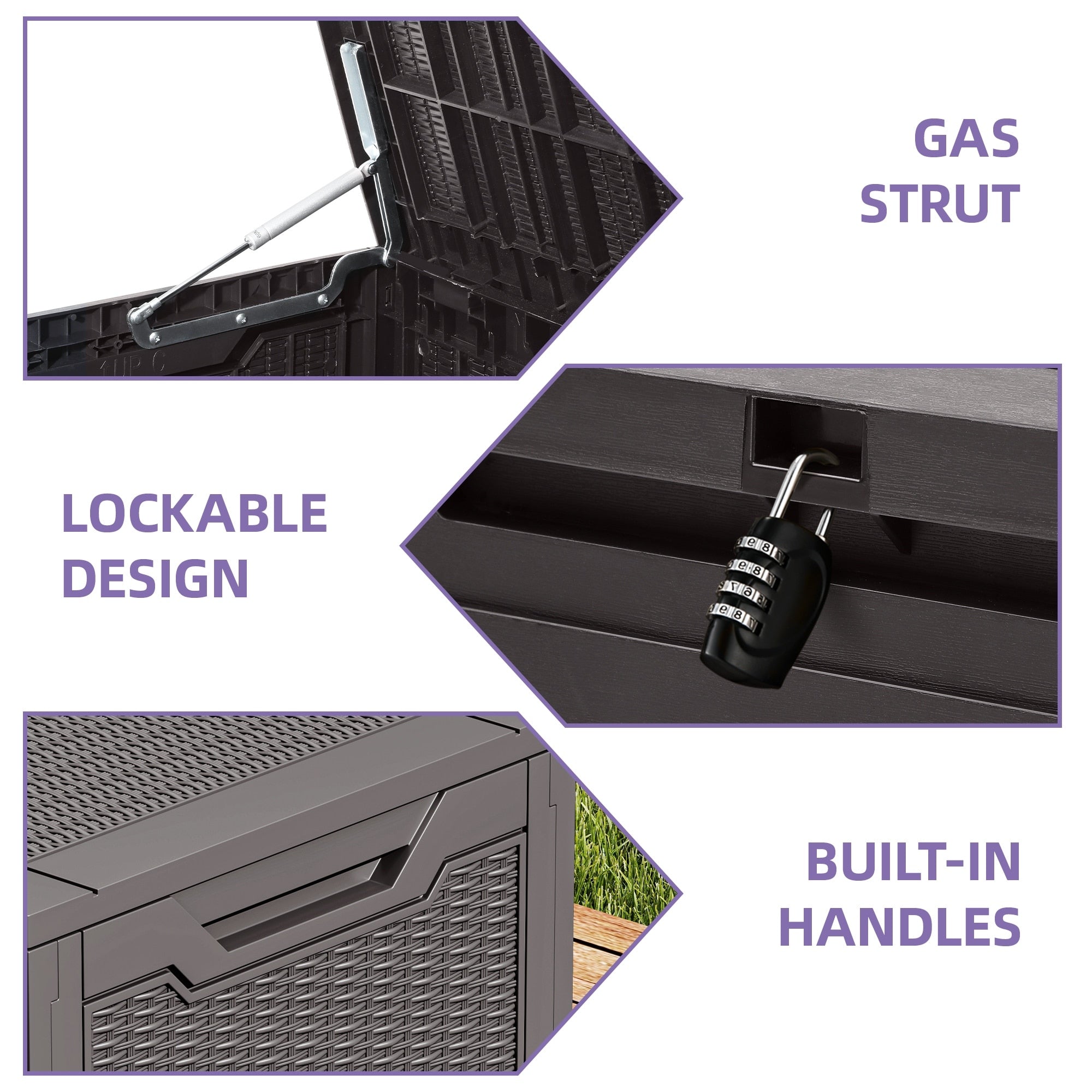 Coffre de rangement extérieur étanche de 100 gallons - Non applicable