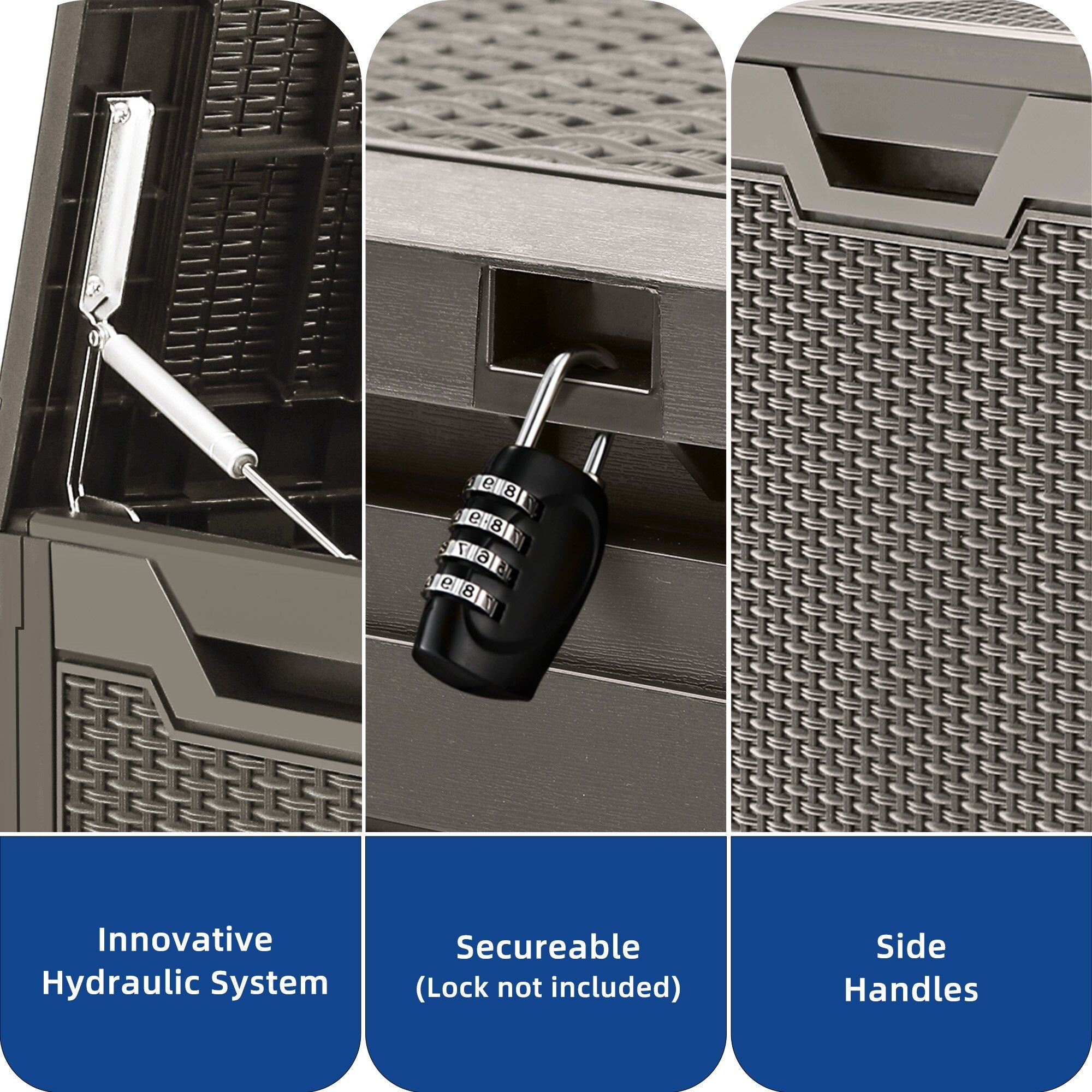 Coffre de rangement extérieur étanche de 100 gallons - Non applicable