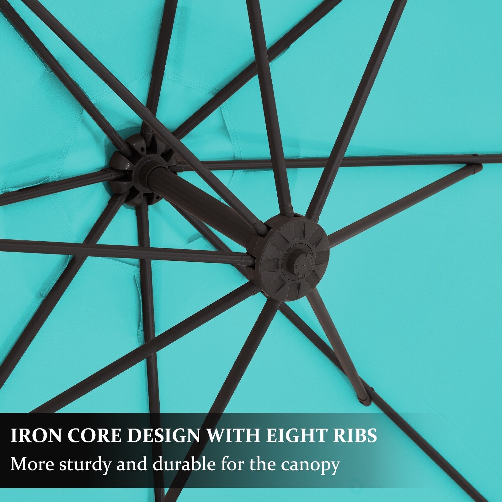 Parasol déporté suspendu à manivelle en acier de 3 m