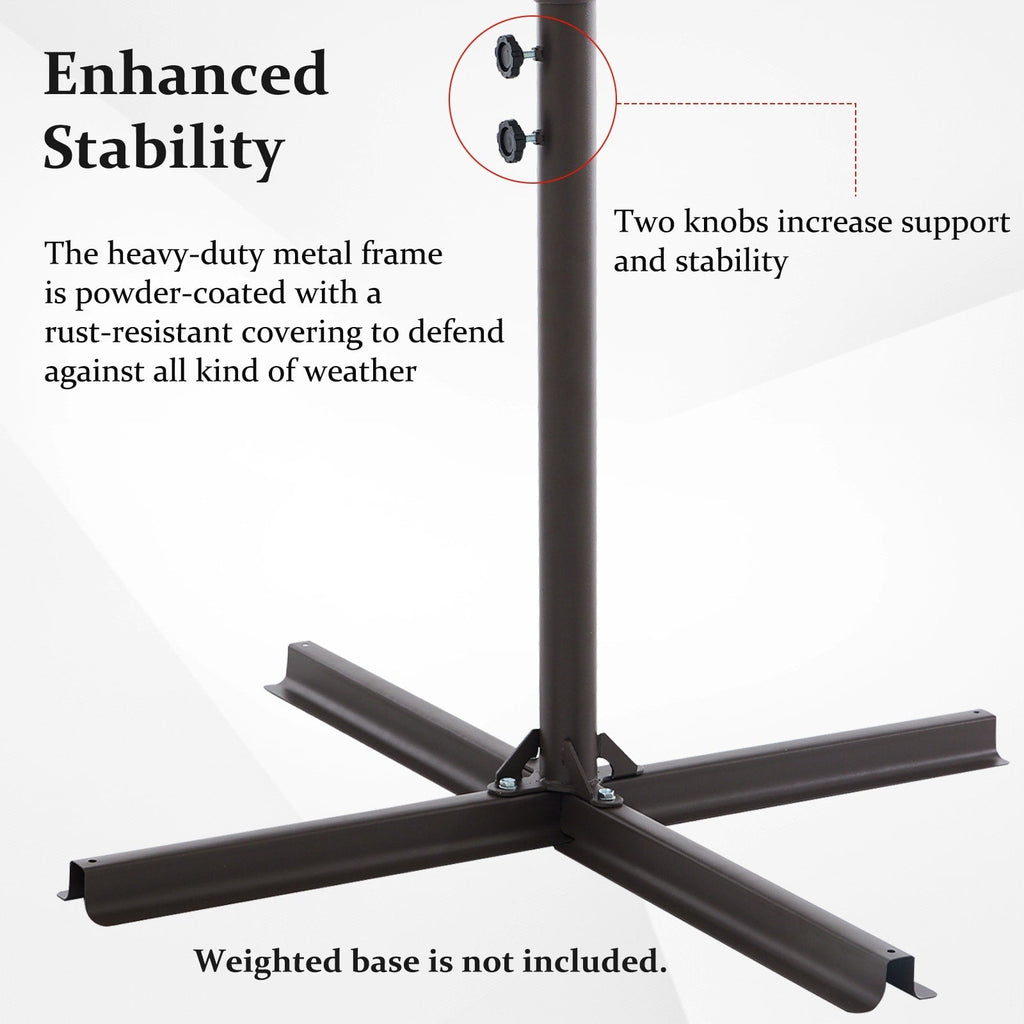Parasol déporté suspendu à manivelle en acier de 3 m