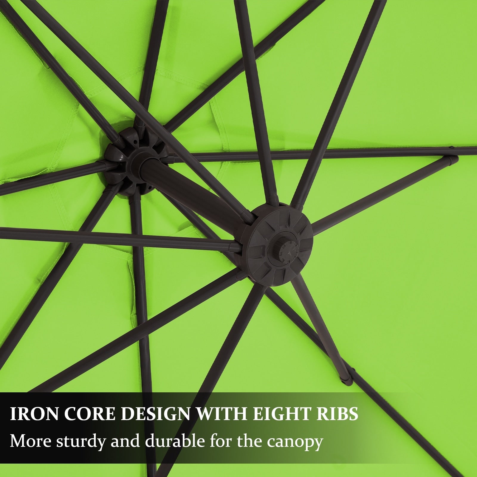 Parasol déporté suspendu à manivelle en acier de 3 m