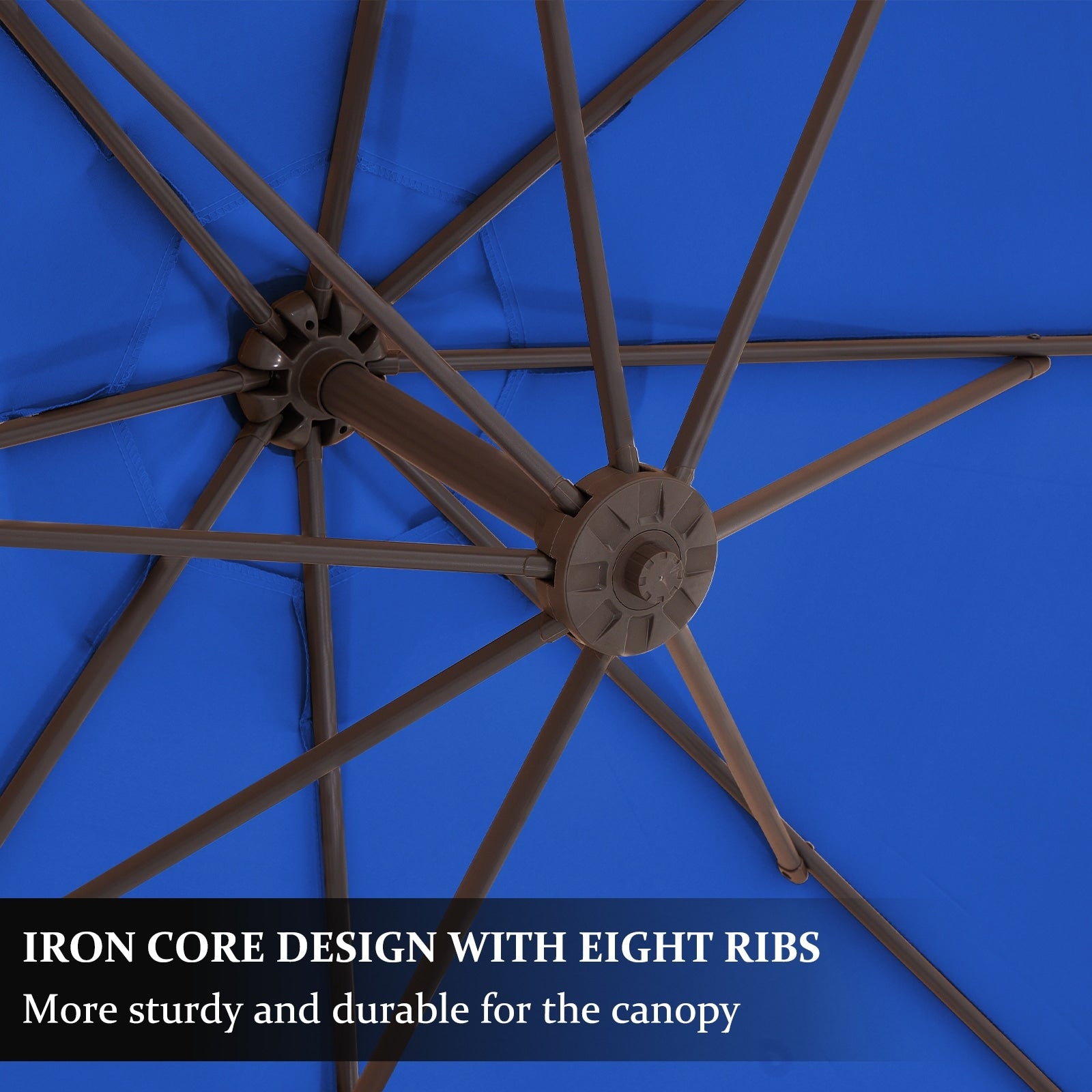 Parasol déporté suspendu à manivelle en acier de 3 m