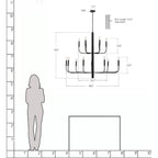 Lustre chandelier minimaliste à 15 lumières, 2 niveaux, design ancien - 48