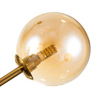 Lustre linéaire moderne à 15 lumières pour îlot de cuisine Sputnik avec branches et globes en verre