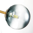 Lustre linéaire moderne à 15 lumières pour îlot de cuisine Sputnik avec branches et globes en verre