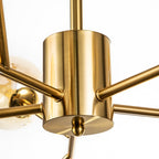 Lustre linéaire moderne à 15 lumières pour îlot de cuisine Sputnik avec branches et globes en verre