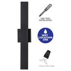 Applique murale extérieure LED en aluminium noir mat à 2 lumières C Cattleya