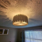 Plafonnier semi-encastré à 3 lumières en bois blanc vieilli