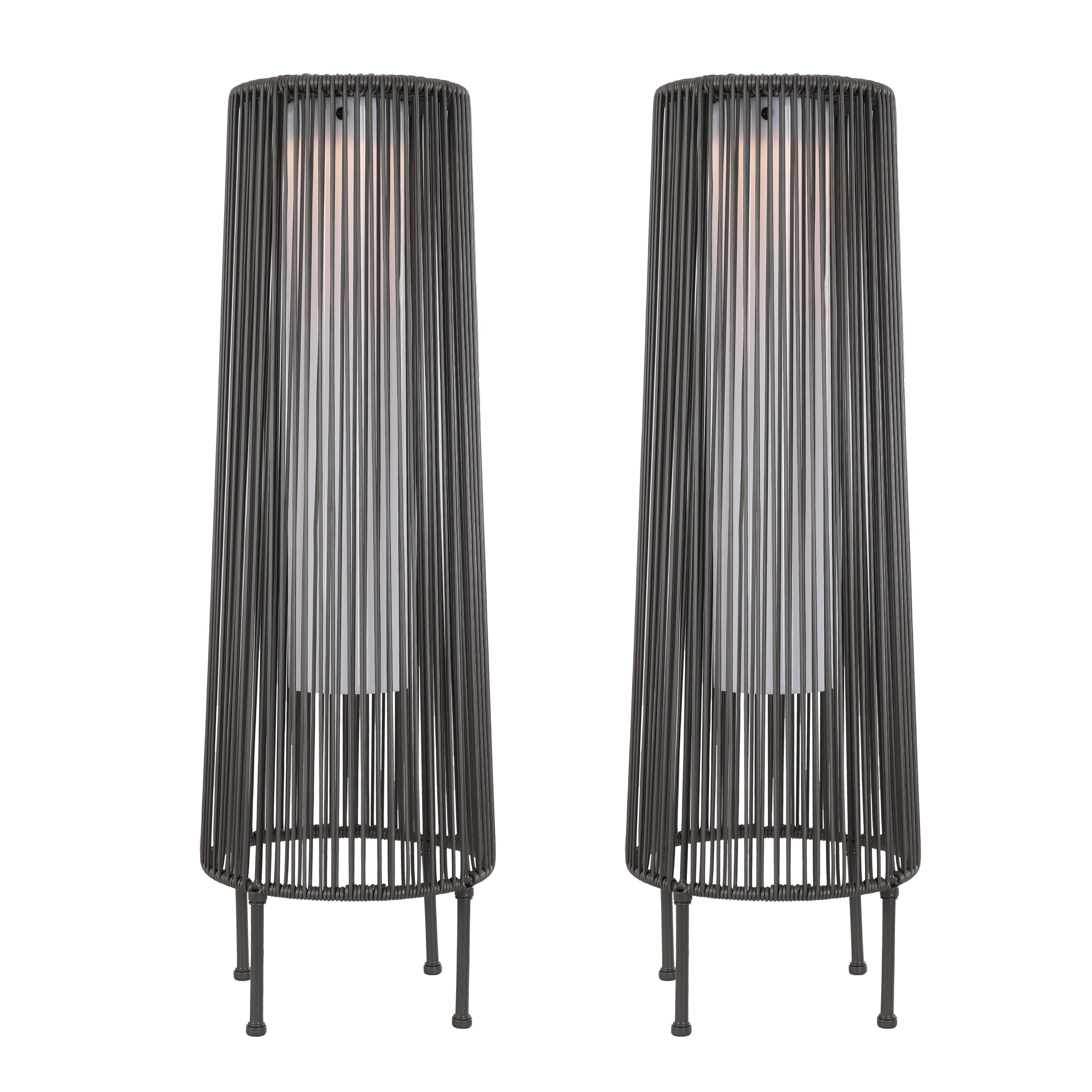 Lot de 2 lampadaires solaires d'extérieur