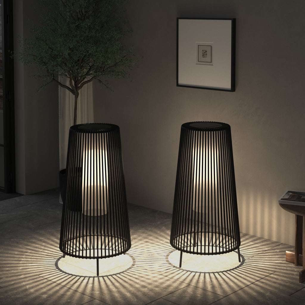 Lot de 2 lampadaires solaires d'extérieur