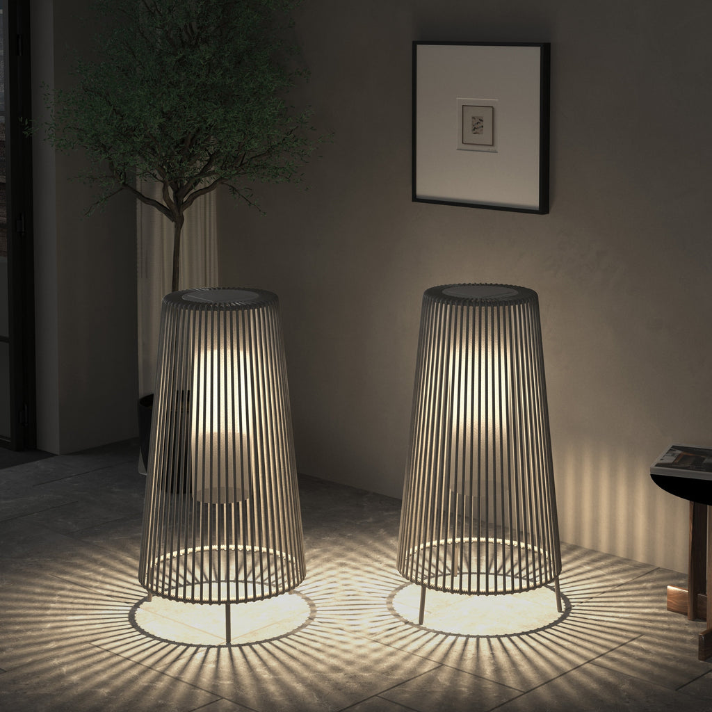 Lot de 2 lampadaires solaires d'extérieur