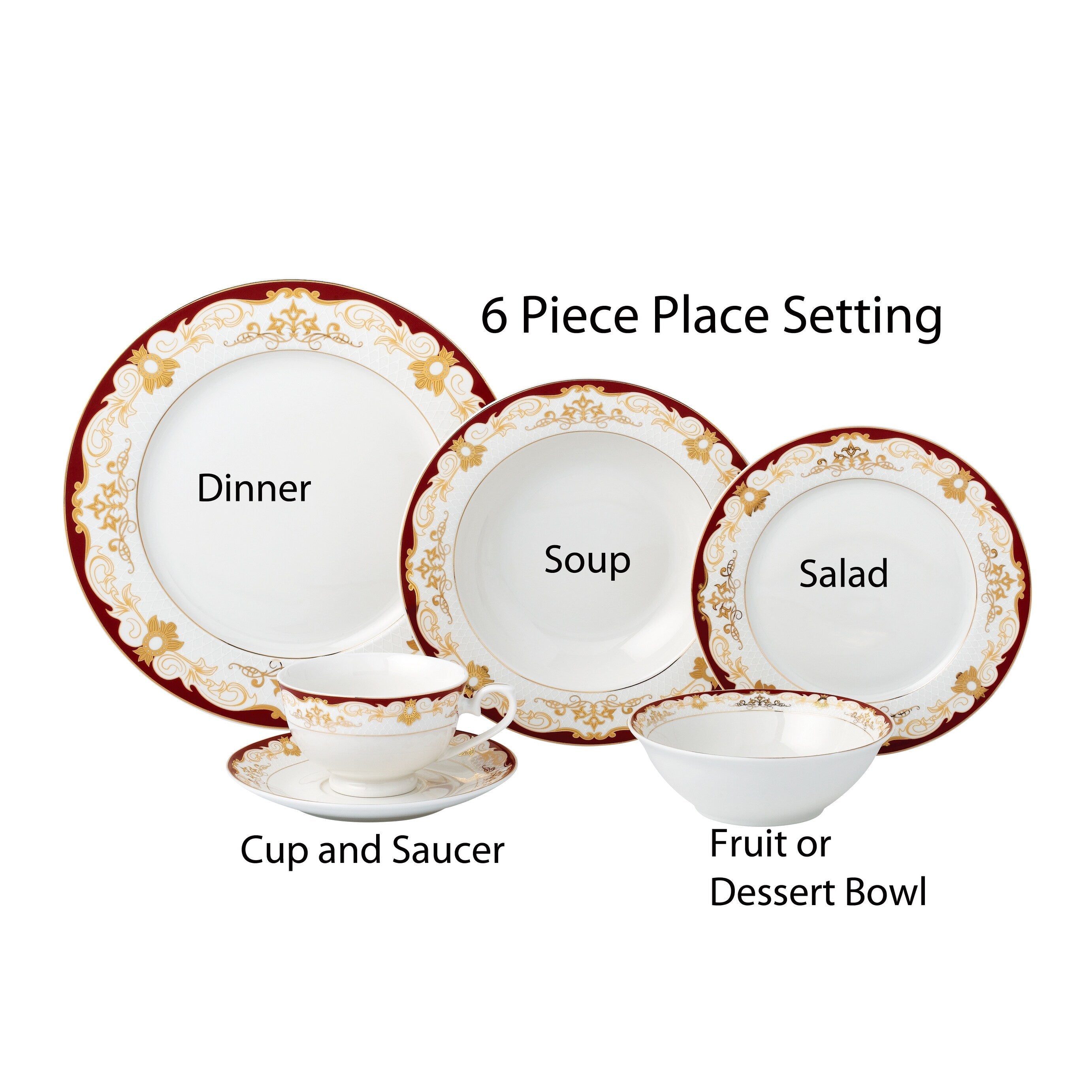 Service de table 24 pièces en porcelaine tendre, pour 4 personnes, par Lorren Home Trends