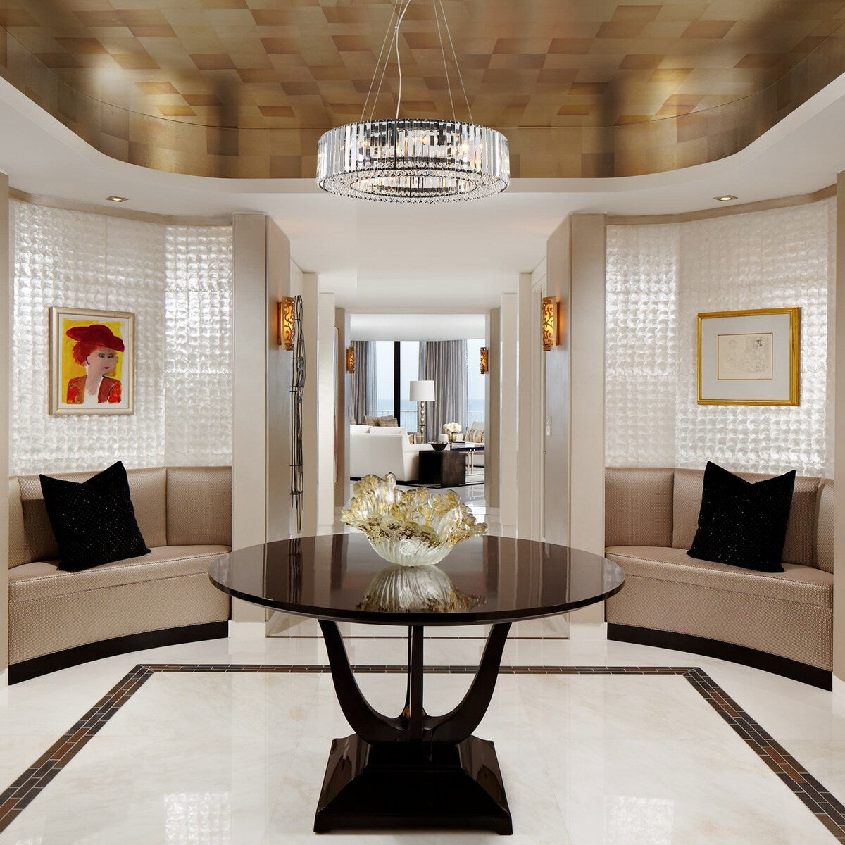 Lustre de ferme de 63 cm à 8 lumières, lustre en cristal, lustre tambour pour salle à manger, salon, chambre à coucher, cuisine