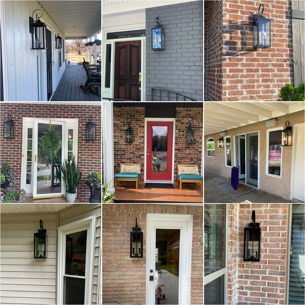 Applique murale extérieure bronze à 2 lumières, 25,7 cm de hauteur