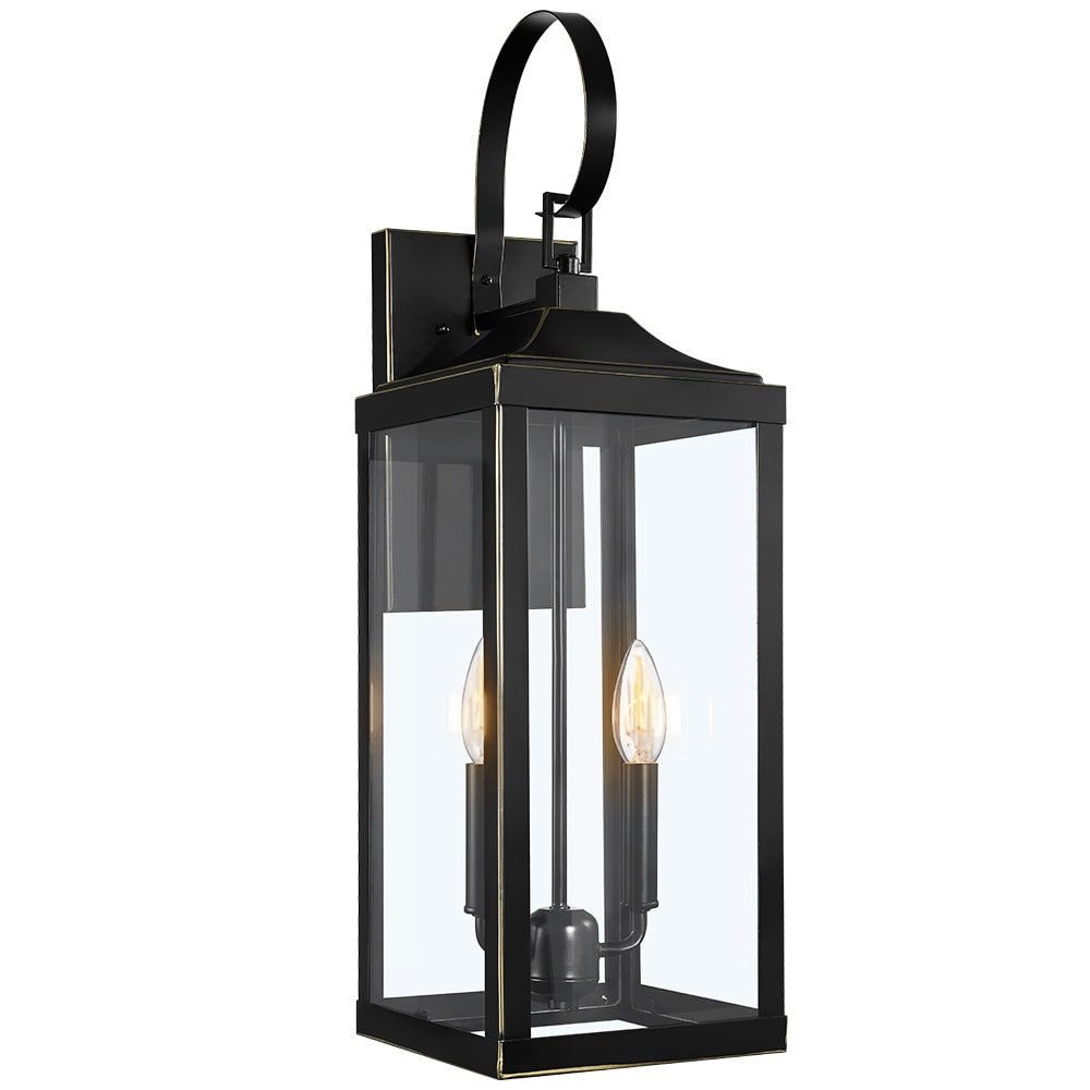 Applique murale extérieure bronze à 2 lumières, 25,7 cm de hauteur