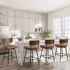 Lot de 2/3/4 tabourets de bar/comptoir pivotants rembourrés en similicuir