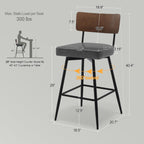 Lot de 2/3/4 tabourets de bar/comptoir pivotants rembourrés en similicuir